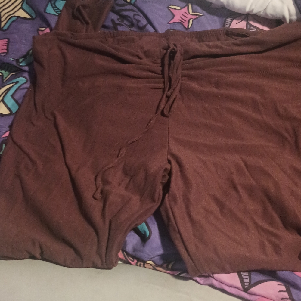 No Boundaries Maroon Lounge Leggings with Drawstring